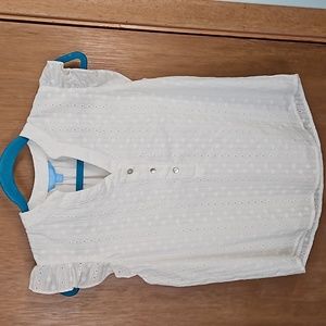Draper James White Eyelet Sleeveless Top Shirt sz XS
